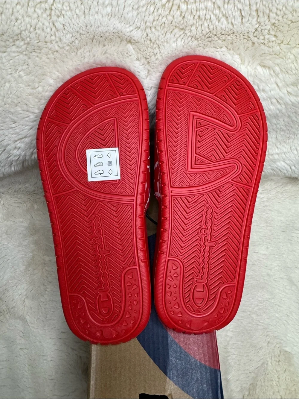 Champion Red Graphic Logo Slide Sandals for Kids - Size 2